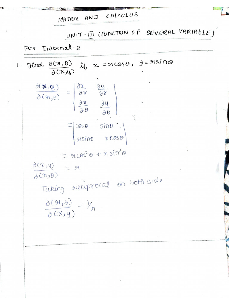 Unit 3 (Internal 2) (Matrix and Calculus) | PDF