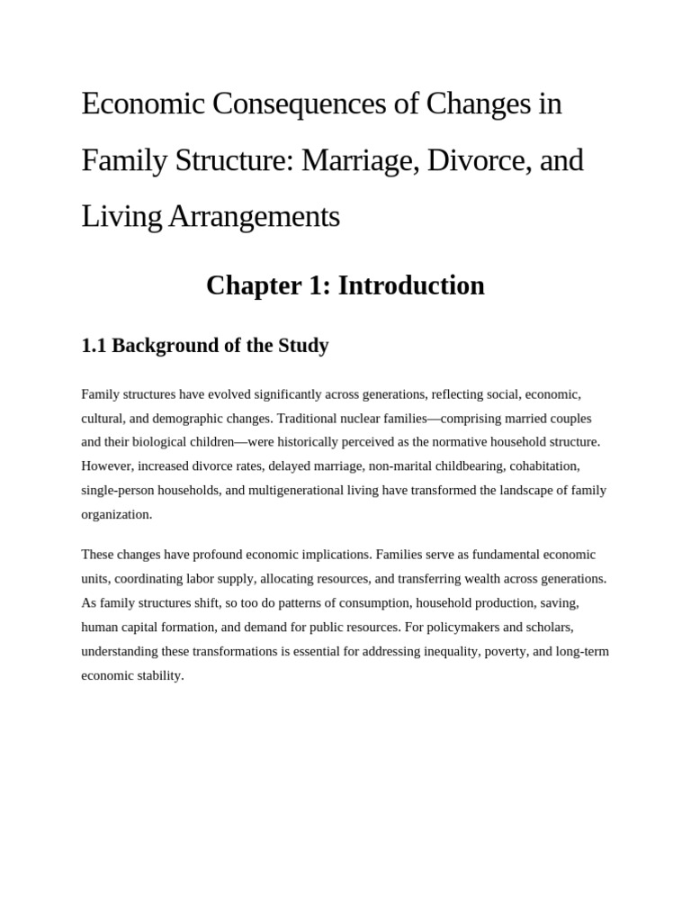 Economic Impact of Family Structure Changes | PDF | Cost Of Living | Family