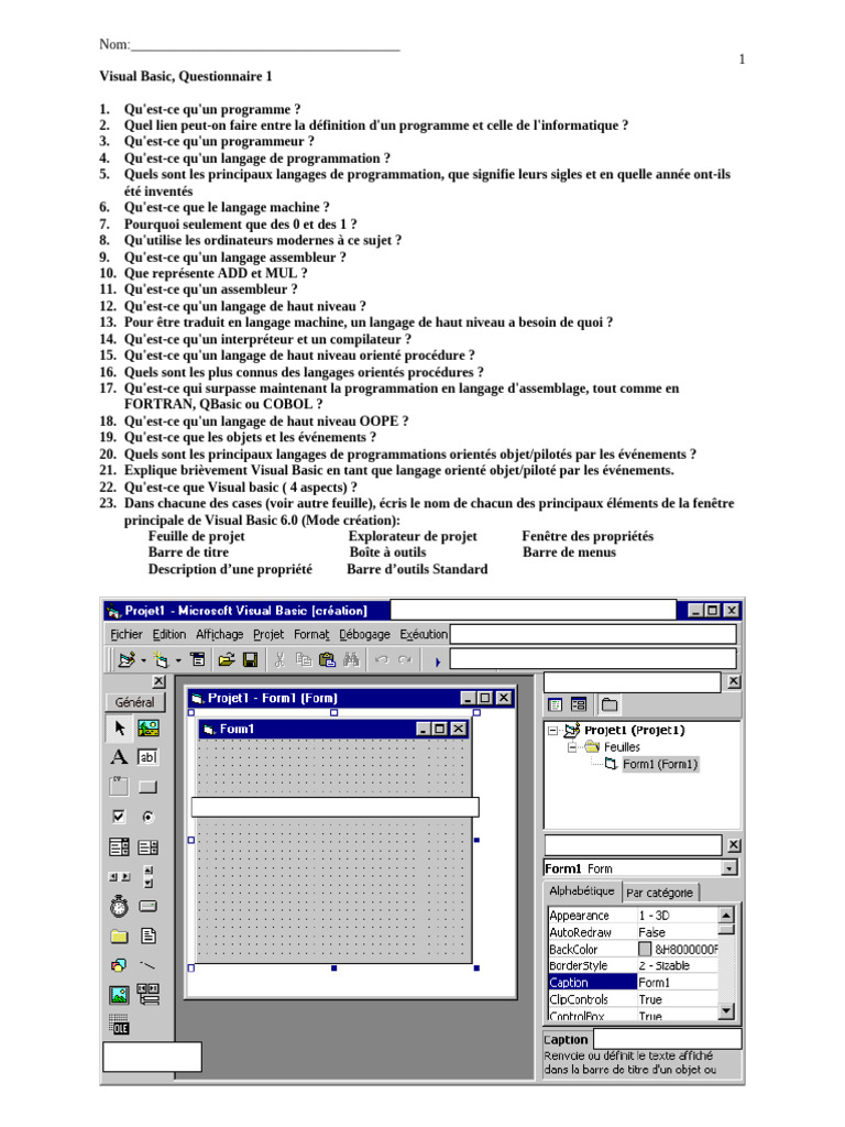 Introduction à Visual Basic et Programmation | PDF
