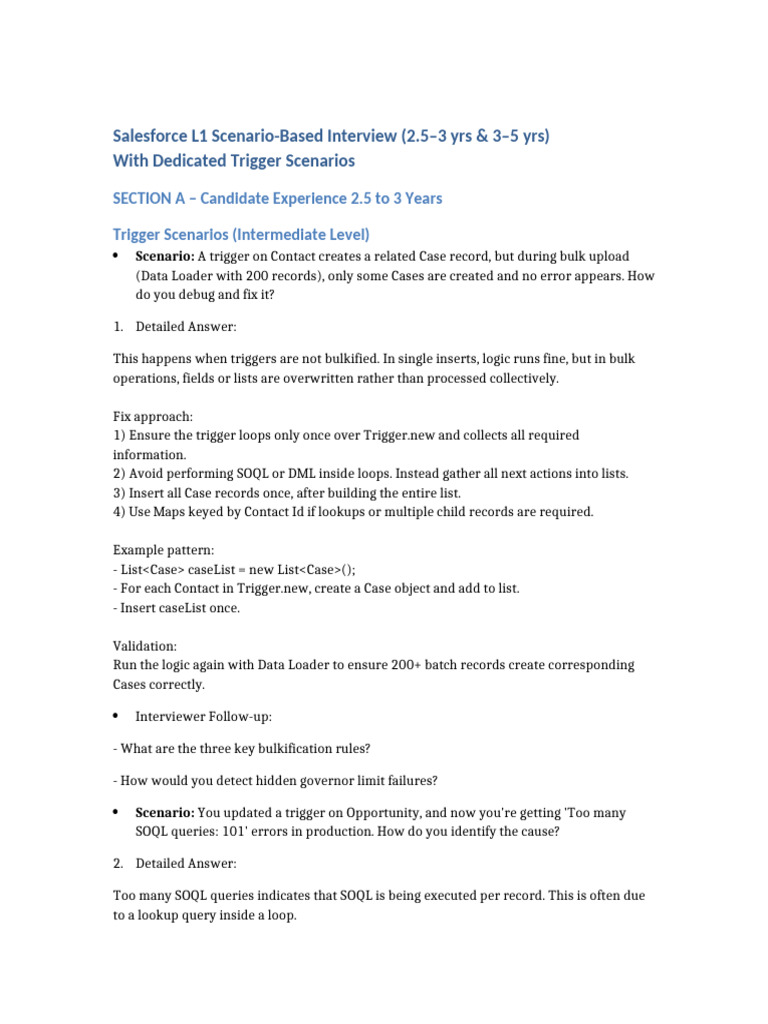 Salesforce Trigger Interview Scenarios | PDF | Control Flow | Computing