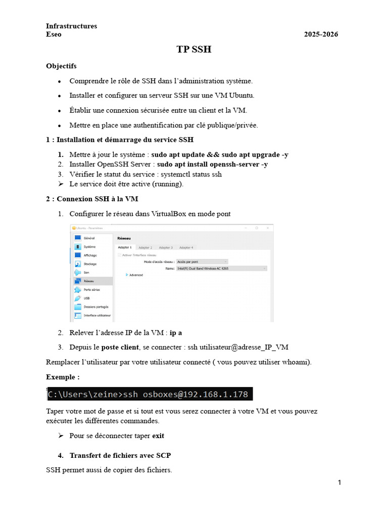 Guide d'installation et configuration SSH | PDF | Enveloppe de ...