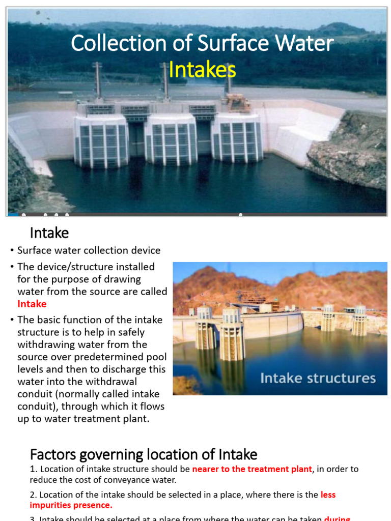 Surface Water Intake Structures Guide | PDF | River | Water