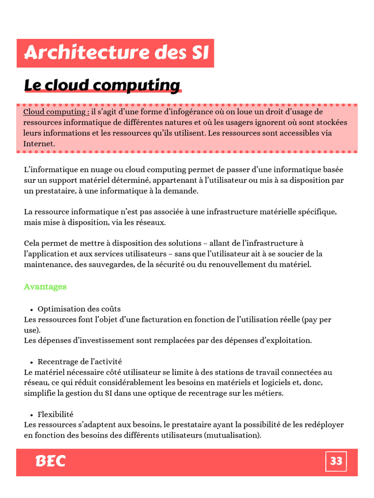 Avantages et limites du cloud computing | PDF | Cloud computing | Sous ...