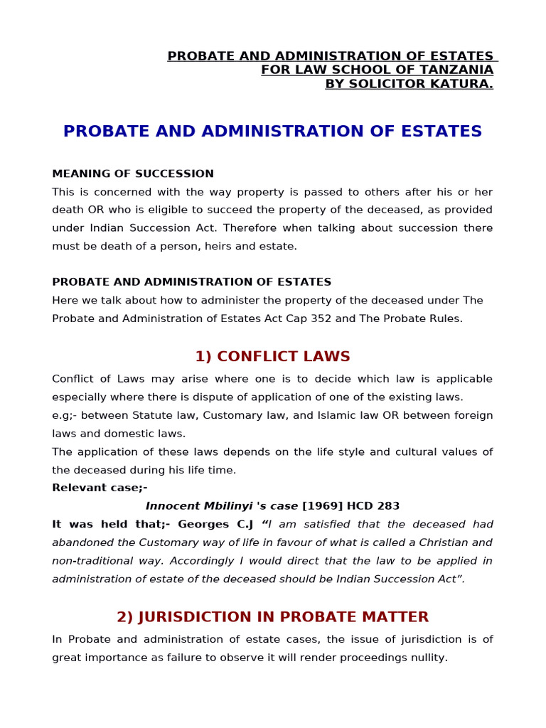 Probate Administration of Estates and Tr | PDF | Probate | Will And ...