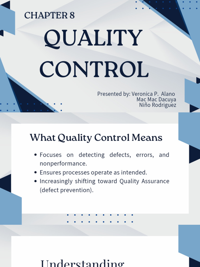 Quality Control Chapter 8 | PDF | Six Sigma | Audit