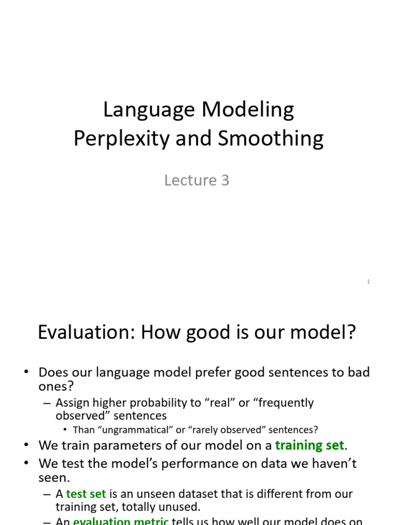 Language Modeling: Perplexity & Smoothing | PDF | Applied Mathematics ...