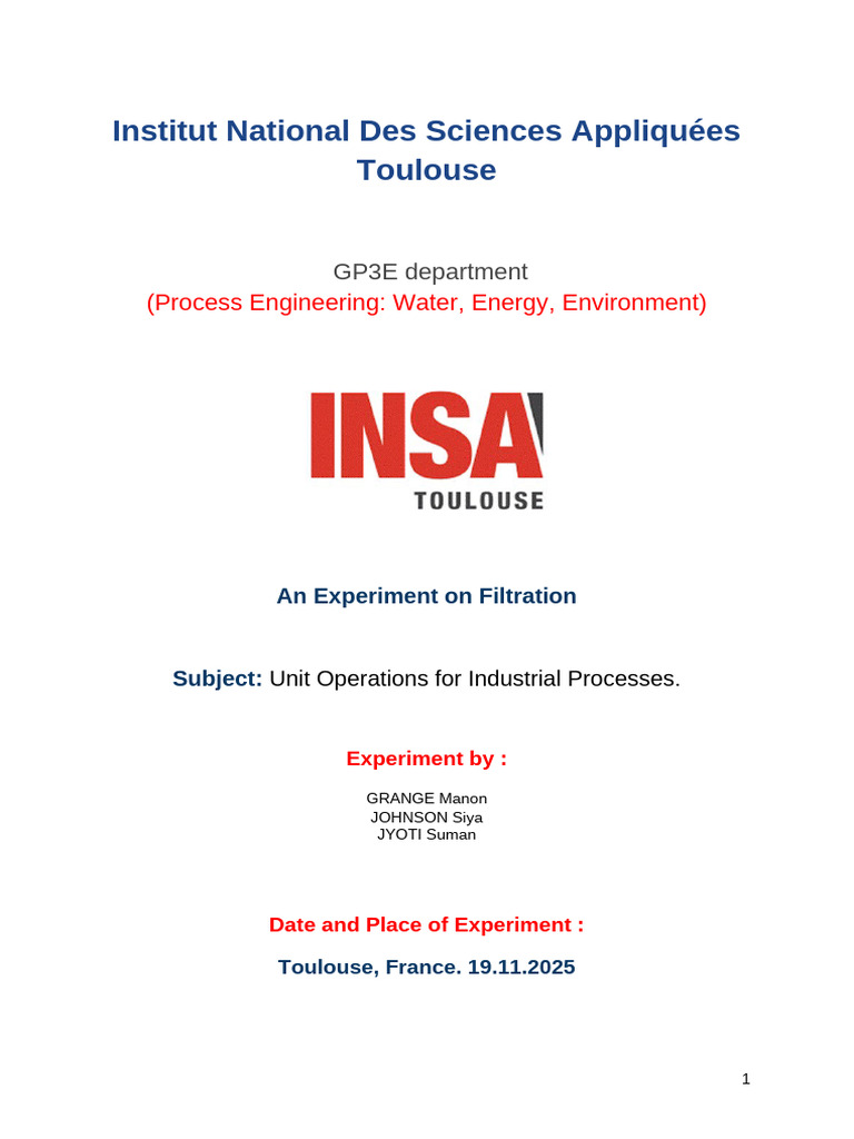 Filtration Experiment with a Filter Press | PDF | Filtration ...