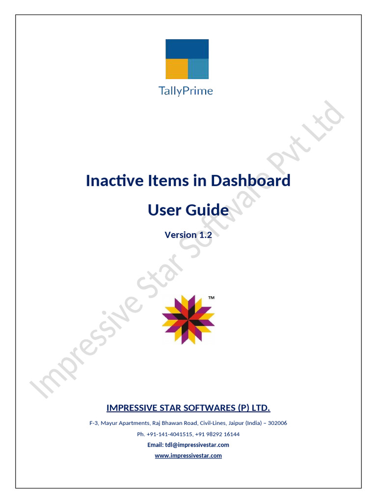 Inactive Items Dashboard User Guide | PDF | Invoice | Voucher