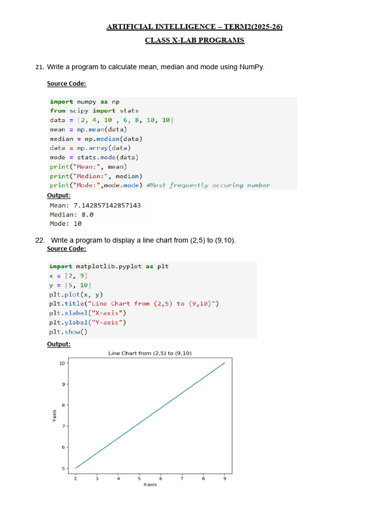 TERM2 AI LAB Record - Programs (2025-26) | PDF