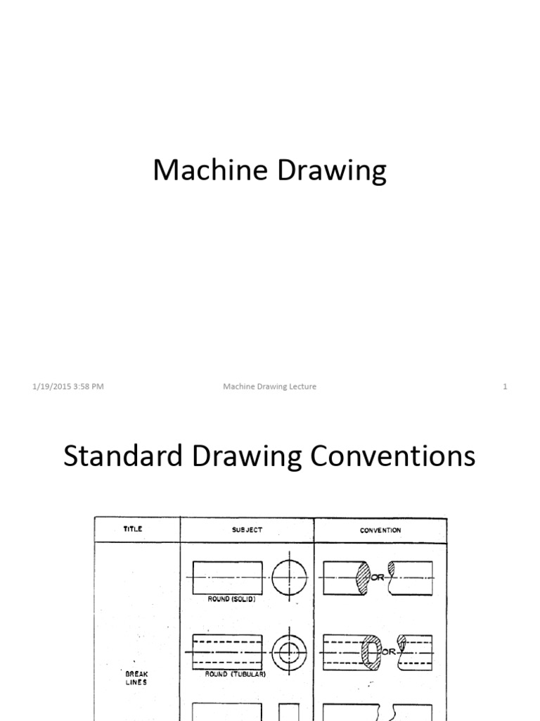 Machine Drawing Standards and Layout | PDF