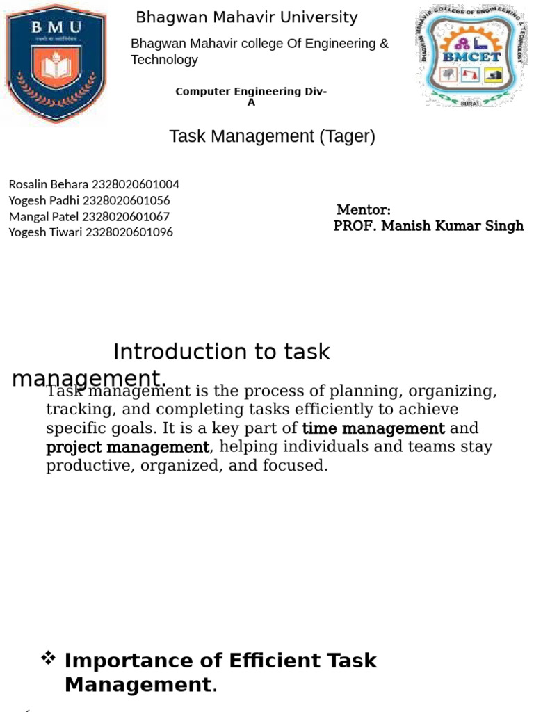 Task Management: Boosting Productivity & Efficiency | PDF | Time ...