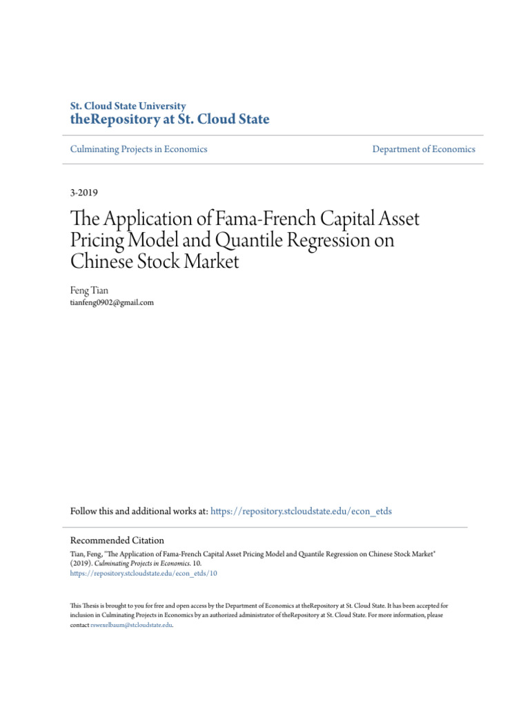 The Application of Fama-French Capital Asset Pricing Model and Quantile ...