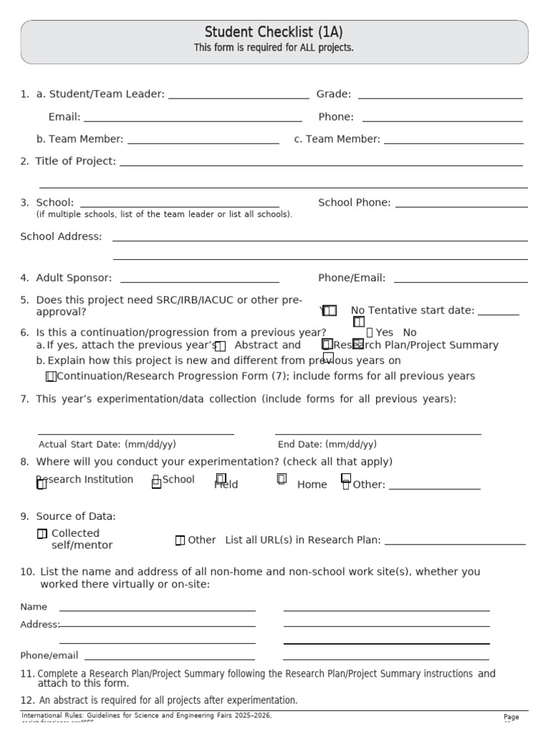 Science Fair Research Plan Guidelines 2025 | PDF | Risk | Risk Assessment