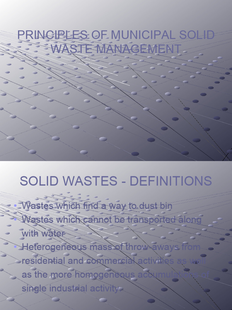 Municipal Solid Waste Management Guide | PDF | Waste | Landfill