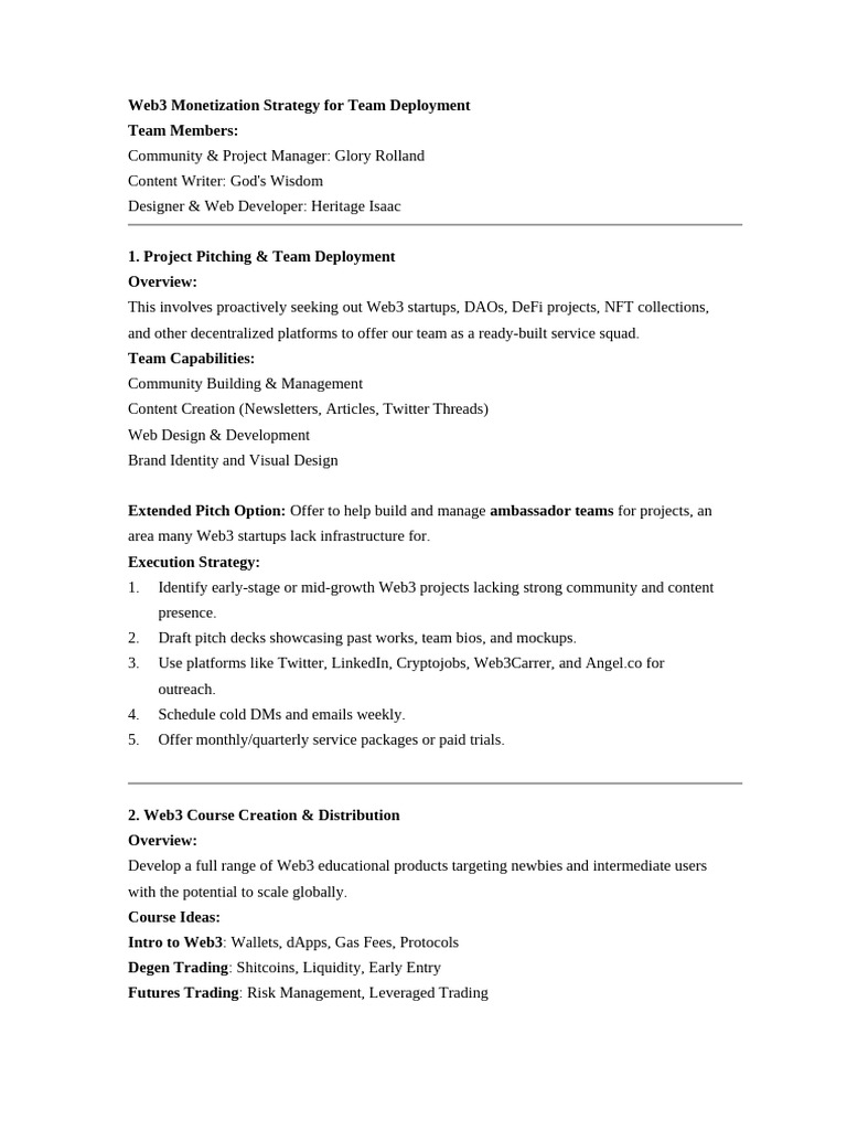 Web3 Monetization Strategies Overview | PDF | Cyberspace | World Wide Web