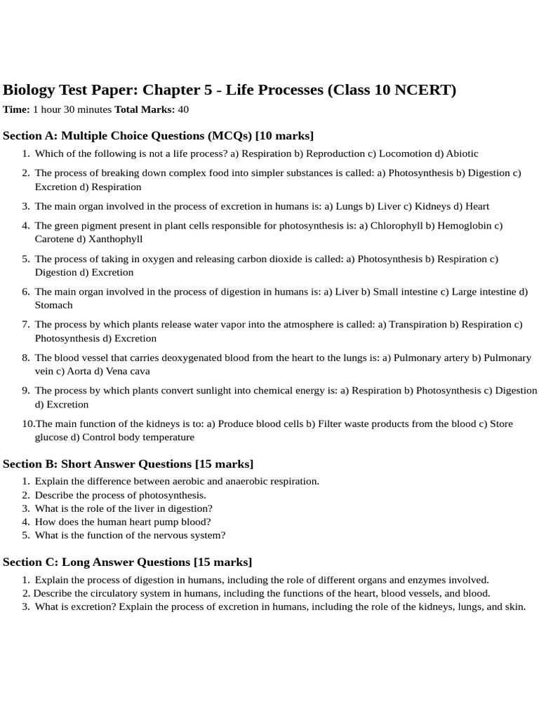 Biology CH 1 Test 1 | PDF