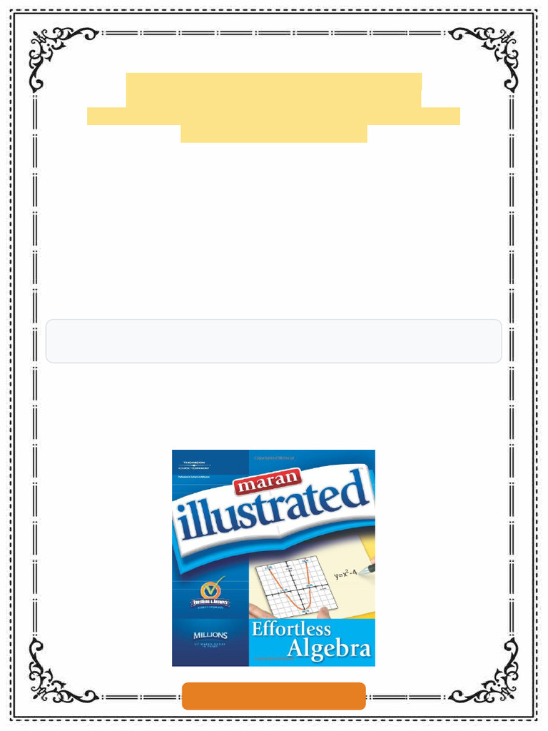 Maran Illustrated Effortless Algebra 1st Edition Marangraphics ...