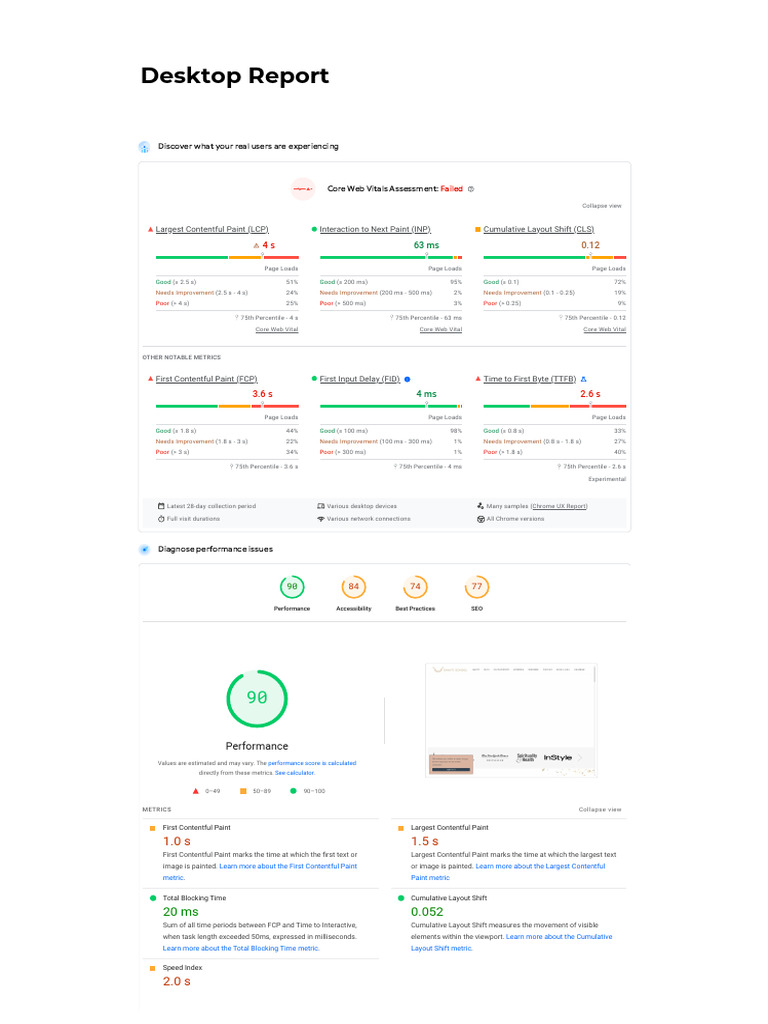 PageSpeed Insights Desktop | PDF | J Query | Java Script
