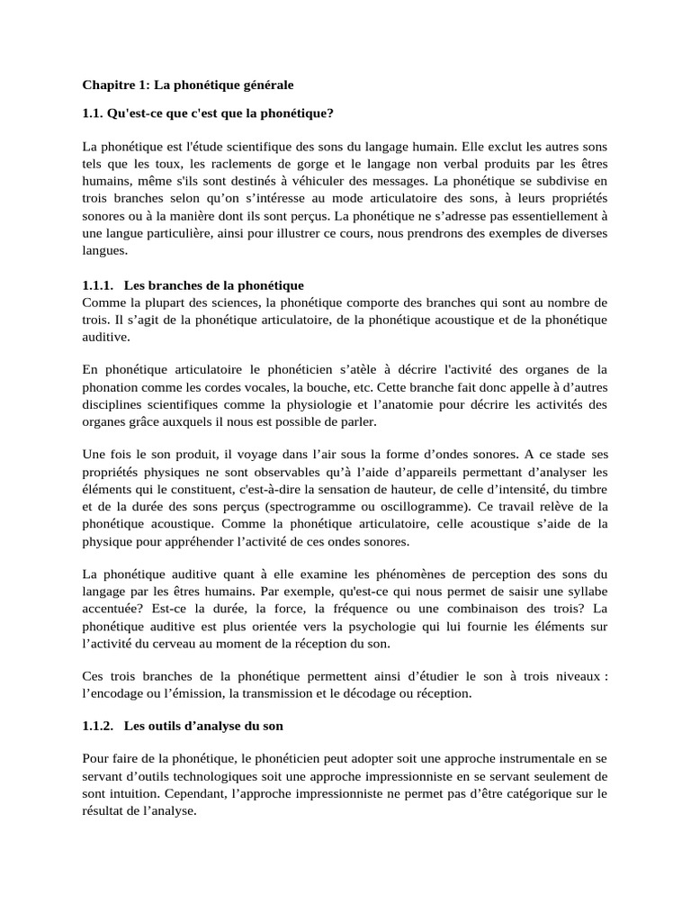 Introduction à la phonétique générale | PDF | Phonologie | Voyelle