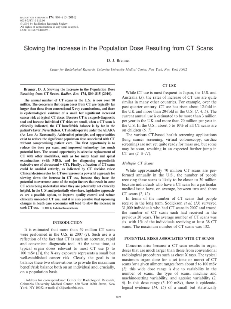 radres20 | PDF | Ct Scan | Absorbed Dose