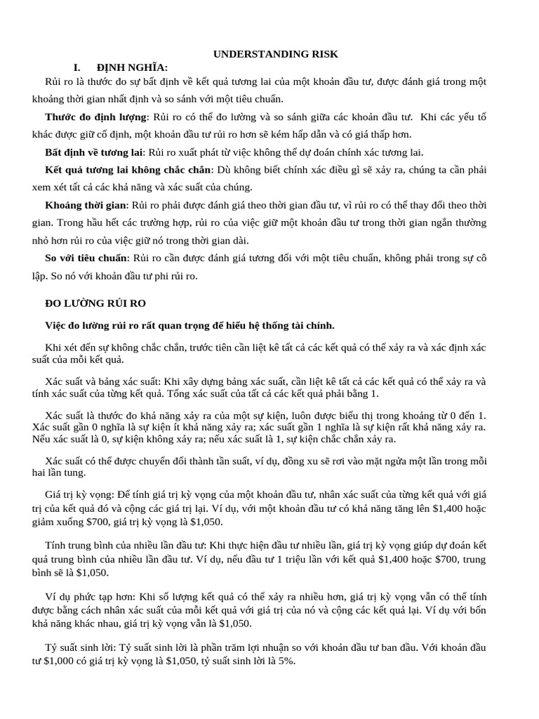 Understanding Risk | PDF