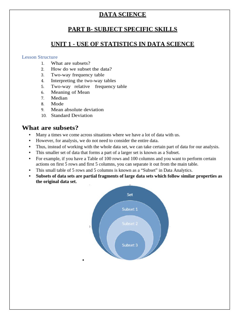 DS Class X Unit 1 | PDF | Variance | Standard Deviation