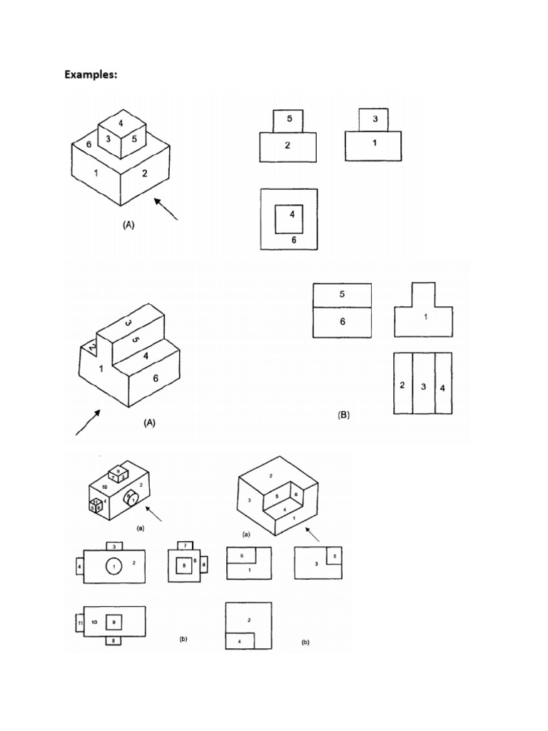 3 Multiview Drawing e.gs & Exs. | PDF
