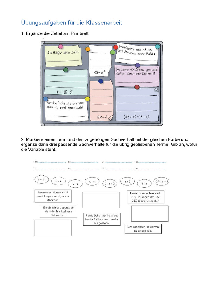 09 Klassenarbeitsuebungen | PDF