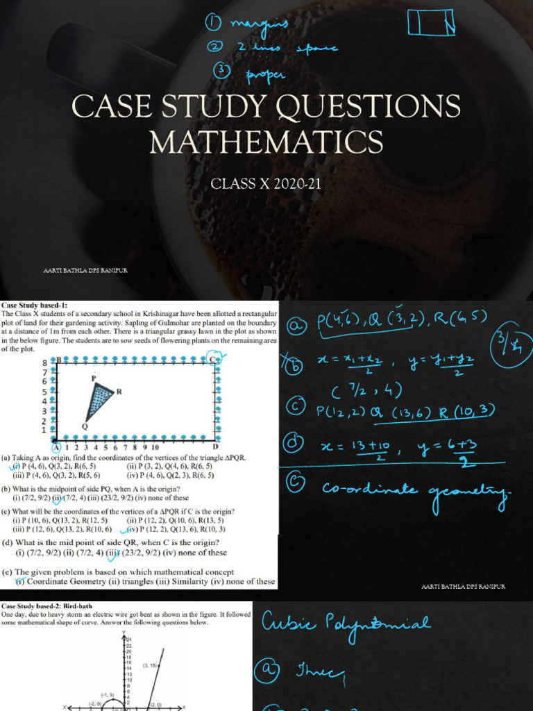 Class X Mathematics Case Study 2020-21 | PDF