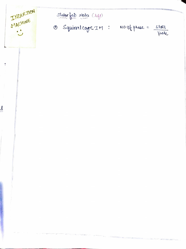 Induction Machine Handwritten Notes | PDF
