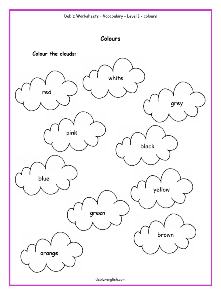Worksheet Colours Debizenglish Level1 1wkco | PDF