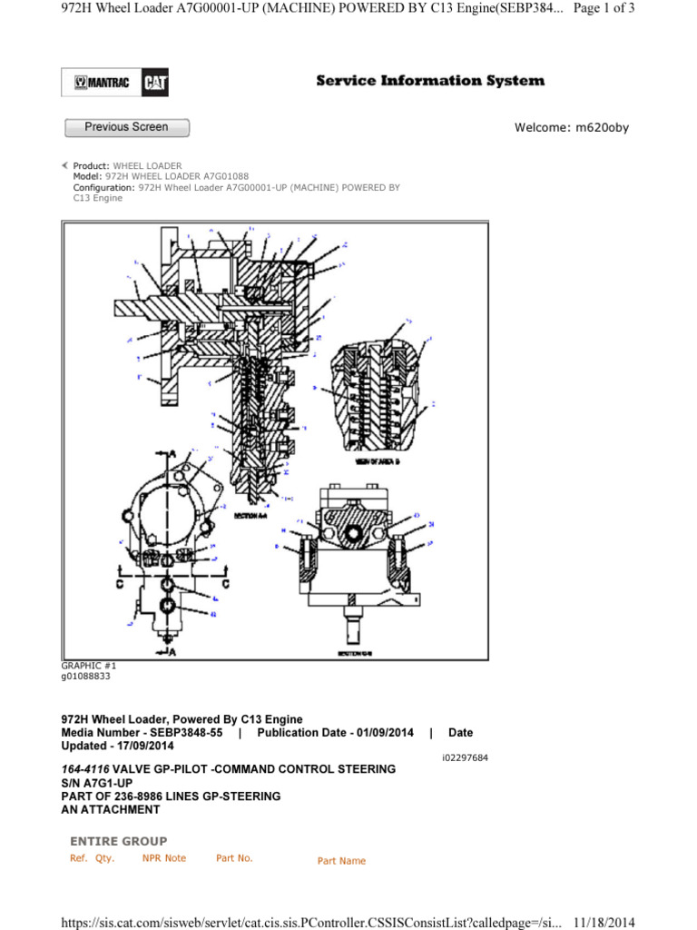 164-4116 Valve Gp-Pilot - Command Control Steering | PDF