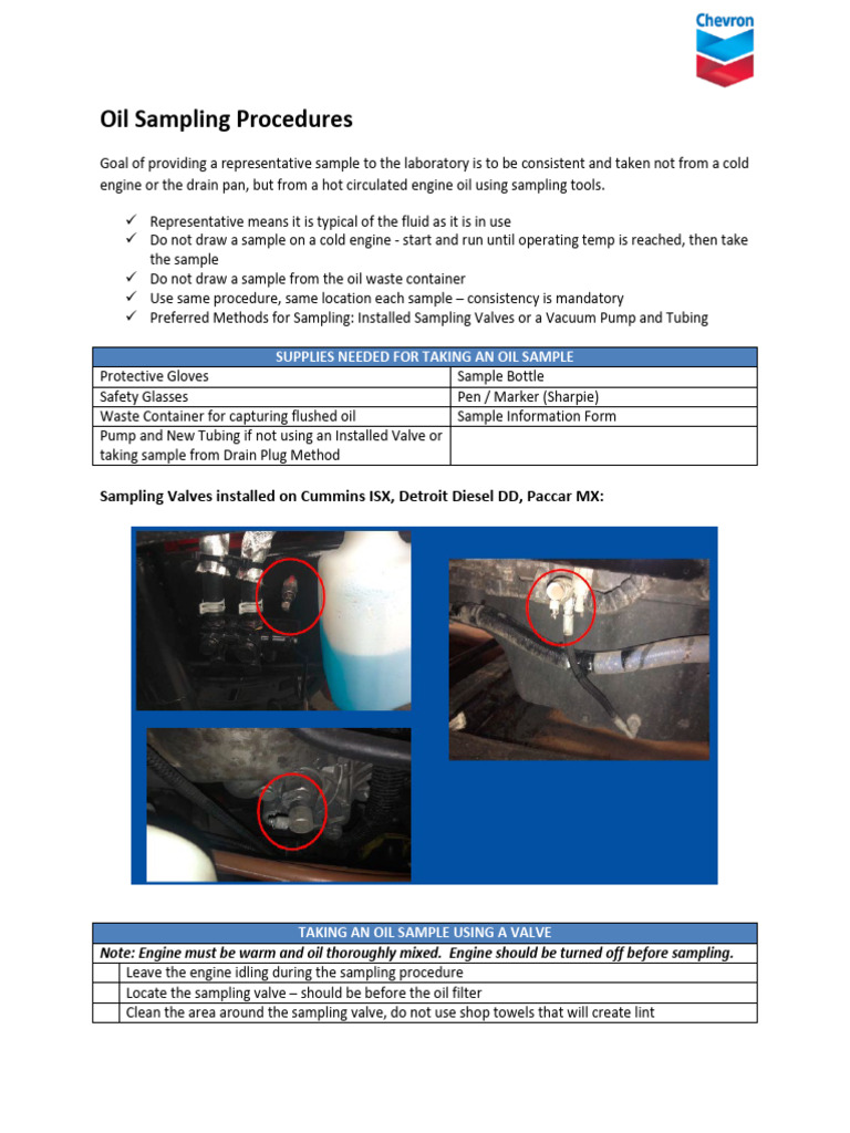 Oil Sampling Procedures Guide | PDF | Valve