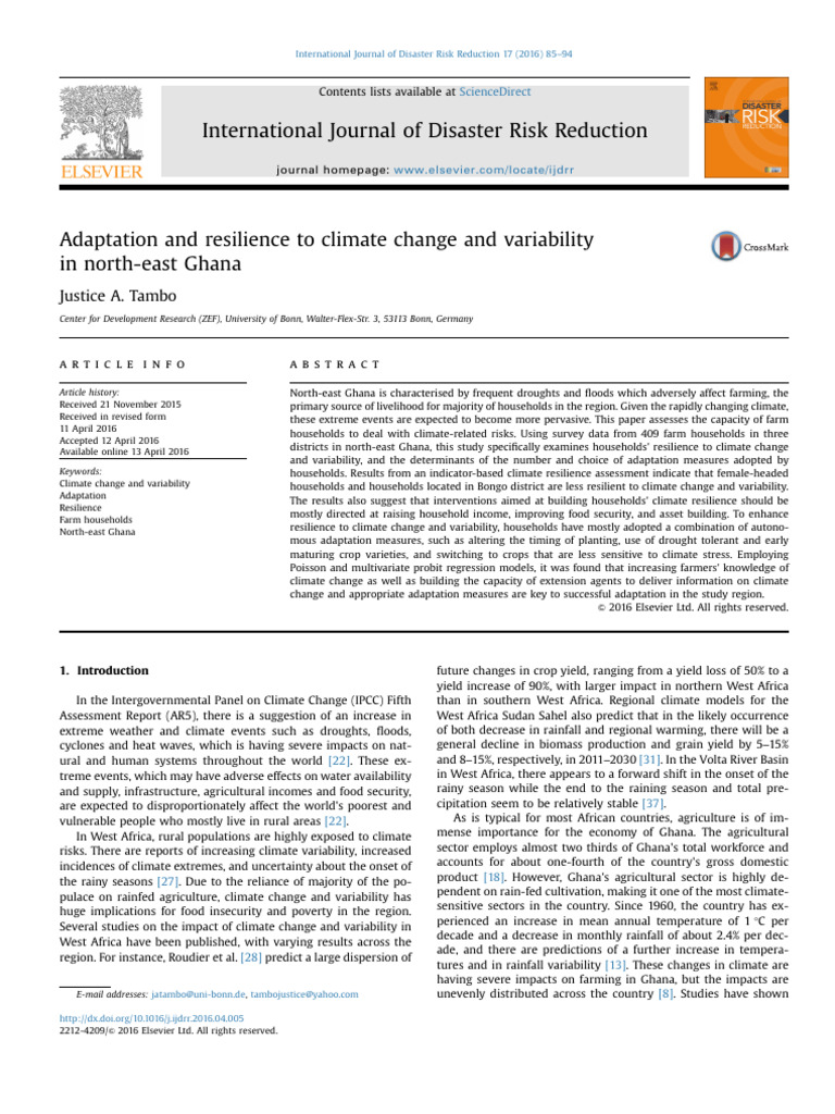 Adaptation and Resilience To Climate Change - 2016 - International ...