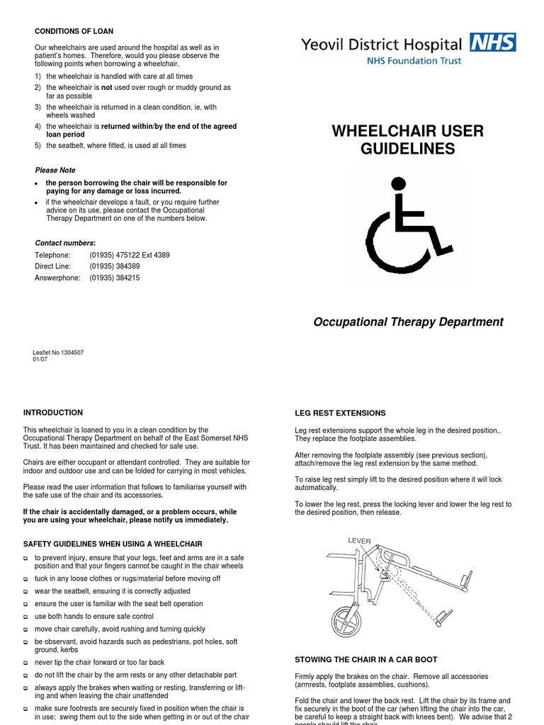 Wheelchair User Guidelines | Download Free PDF | Chair | Wheelchair