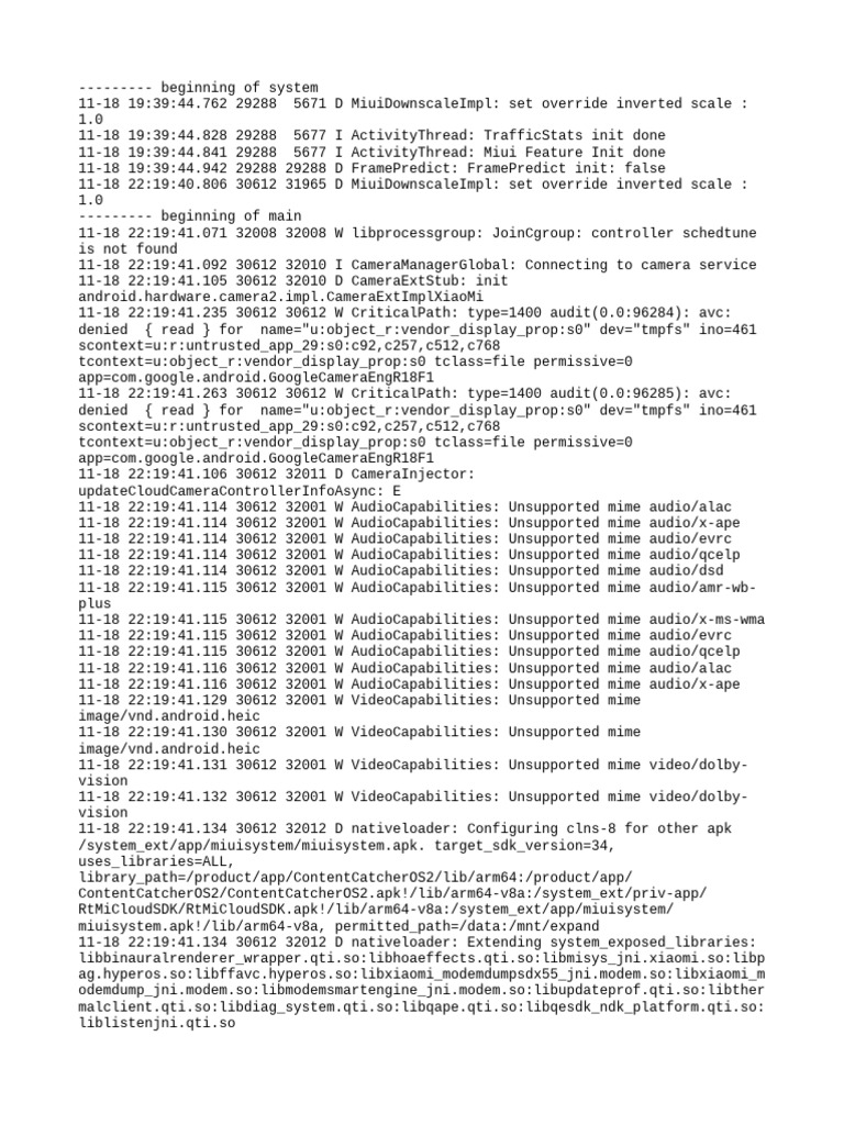 Camera and Audio Capabilities Log | PDF | Computer Architecture ...