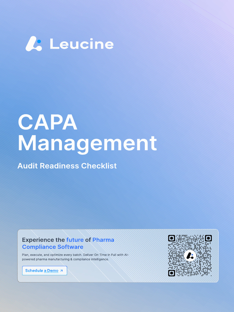CAPA Management Audit Checklist | PDF | Quality | Business