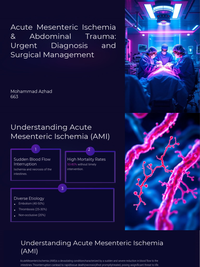 Acute Mesenteric Ischemia: Diagnosis & Management | PDF | Ischemia ...