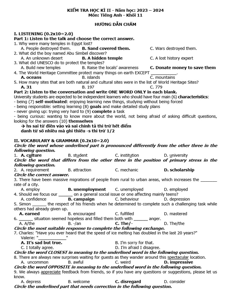 English Exam Guide for 11th Grade 2023-2024 | PDF | Galápagos Islands ...