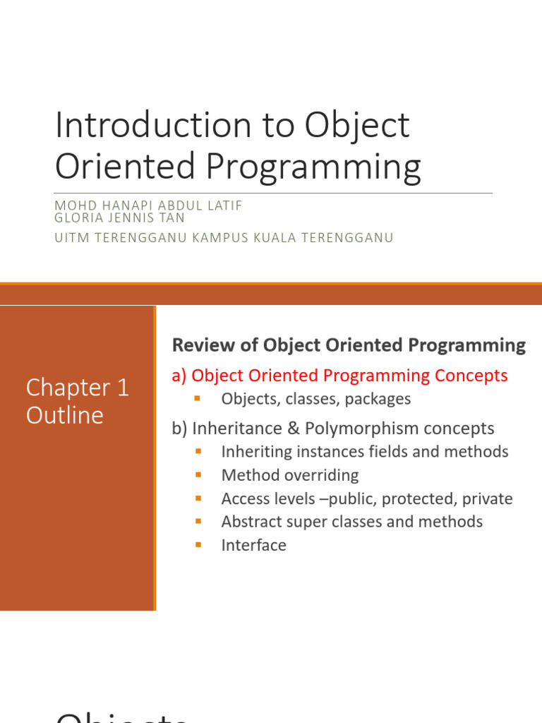 Week 1 Chapter 1(A) Introduction to OOP | PDF | Class (Computer ...