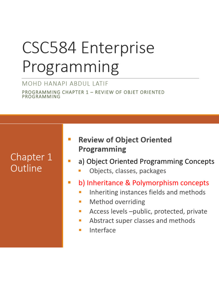 Object-Oriented Programming Overview | PDF | Inheritance (Object ...