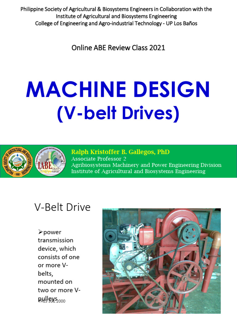 V-Belt Drive Design and Components Guide | PDF | Belt (Mechanical ...