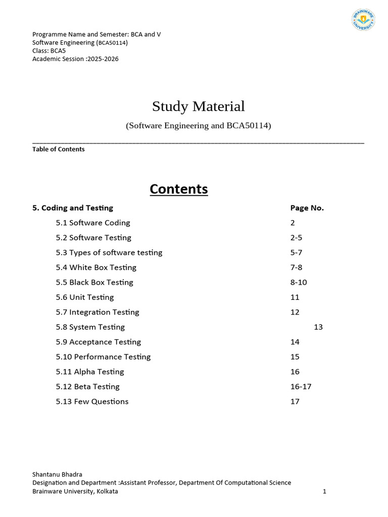 Software Engineering Coding & Testing Guide | PDF | Software Testing ...