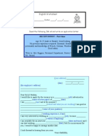 Job Application Letter Worksheet