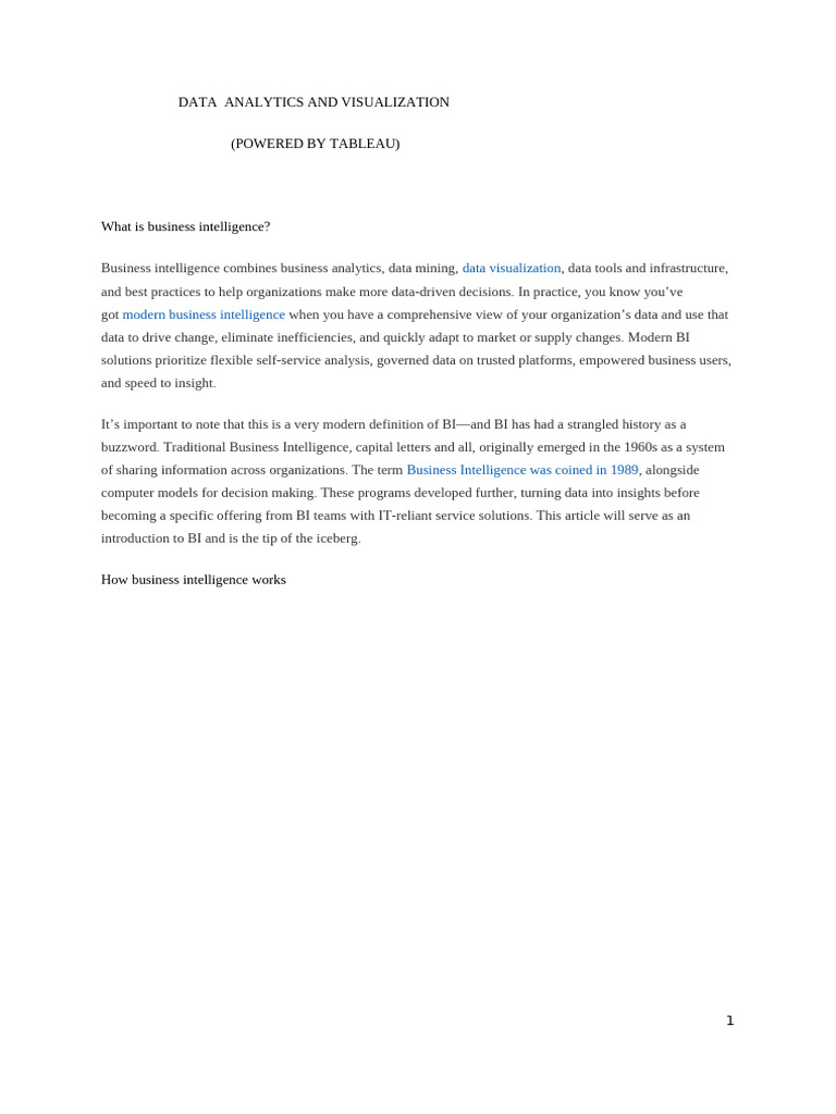 Business Intelligence Overview and Benefits | PDF | Business ...
