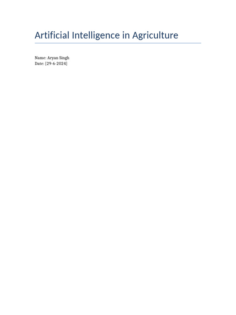 AI Transforming Agriculture Efficiency | PDF | Agriculture | Artificial ...