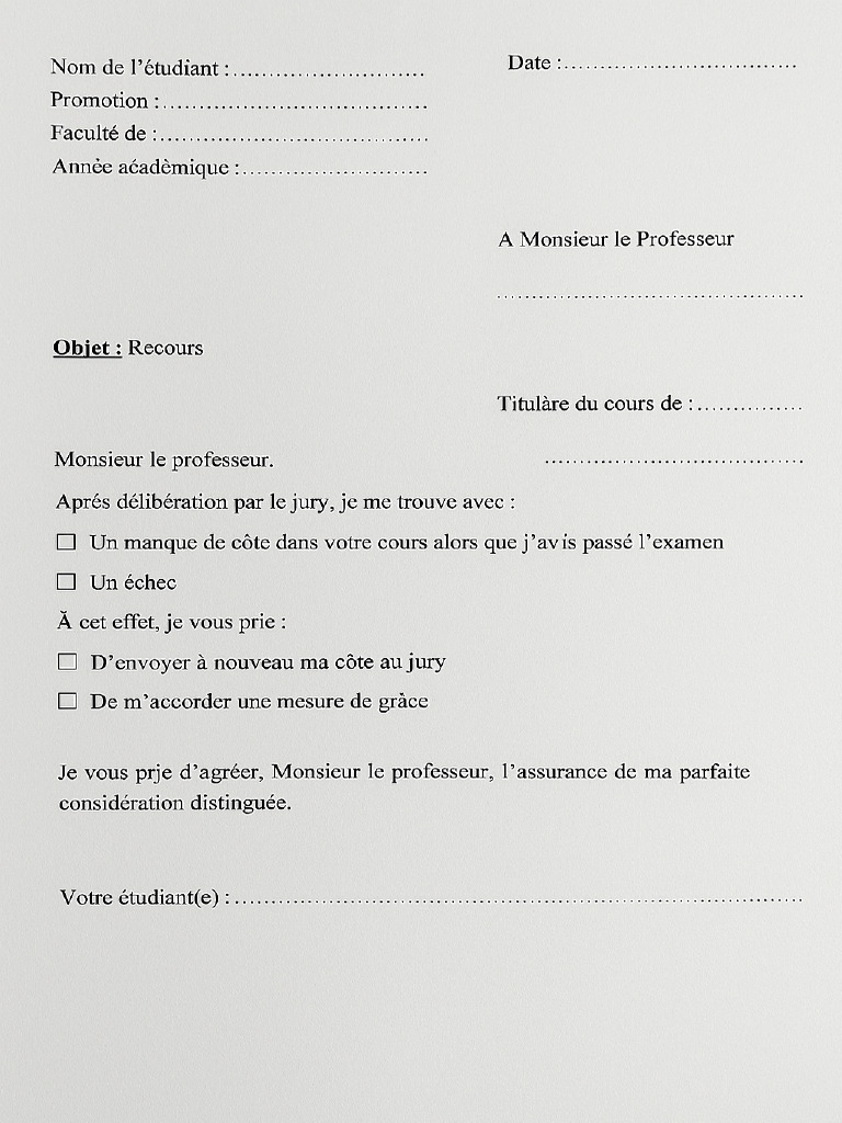 Fiche de Recours | PDF