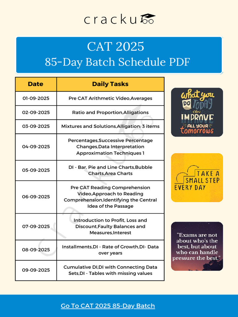 CAT 2025 85-Day Preparation Schedule | PDF | Triangle | Area