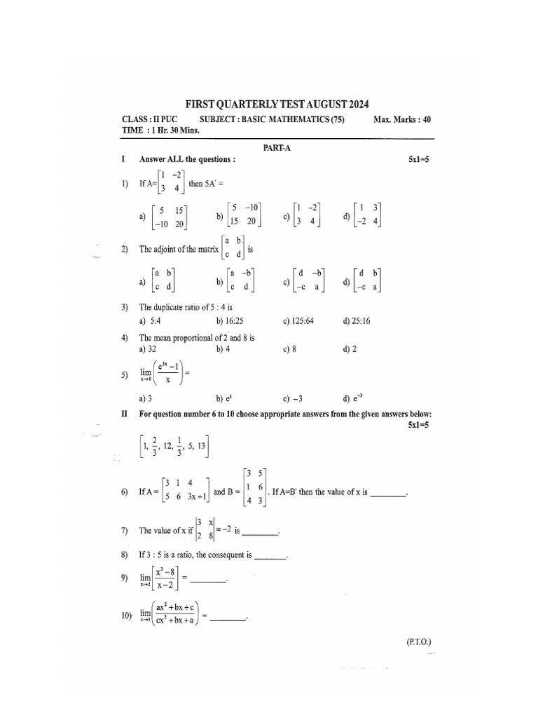 Basic Maths - 2024 | PDF