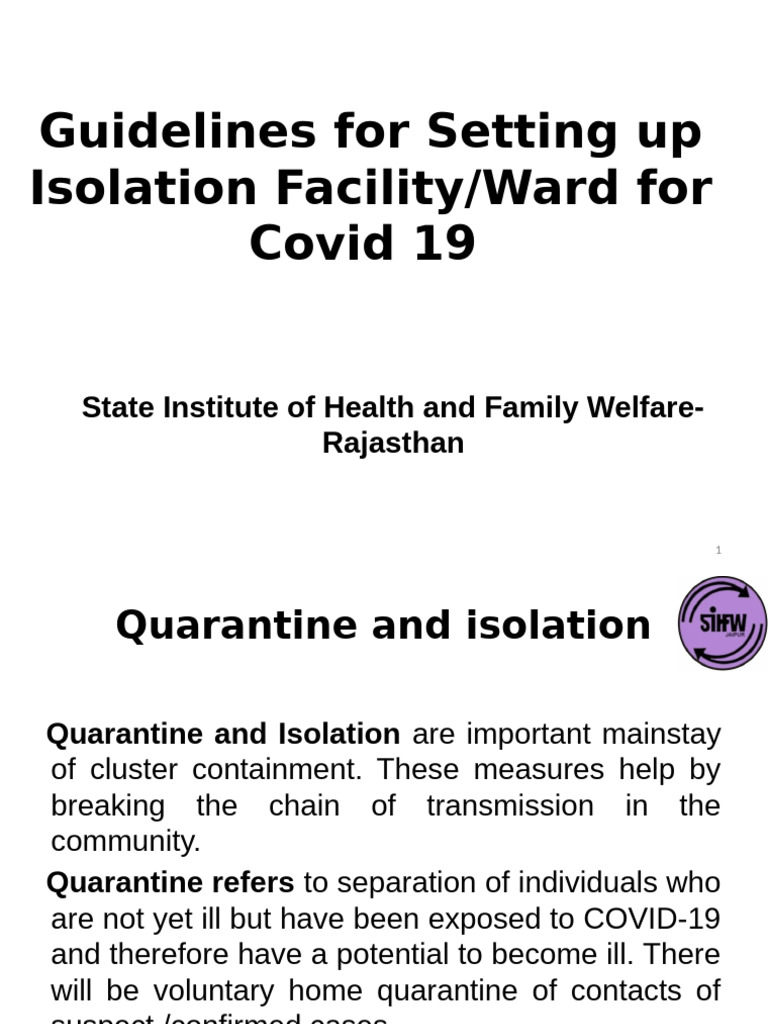 Guidelines for Covid Care Centre | PDF | Personal Protective Equipment ...